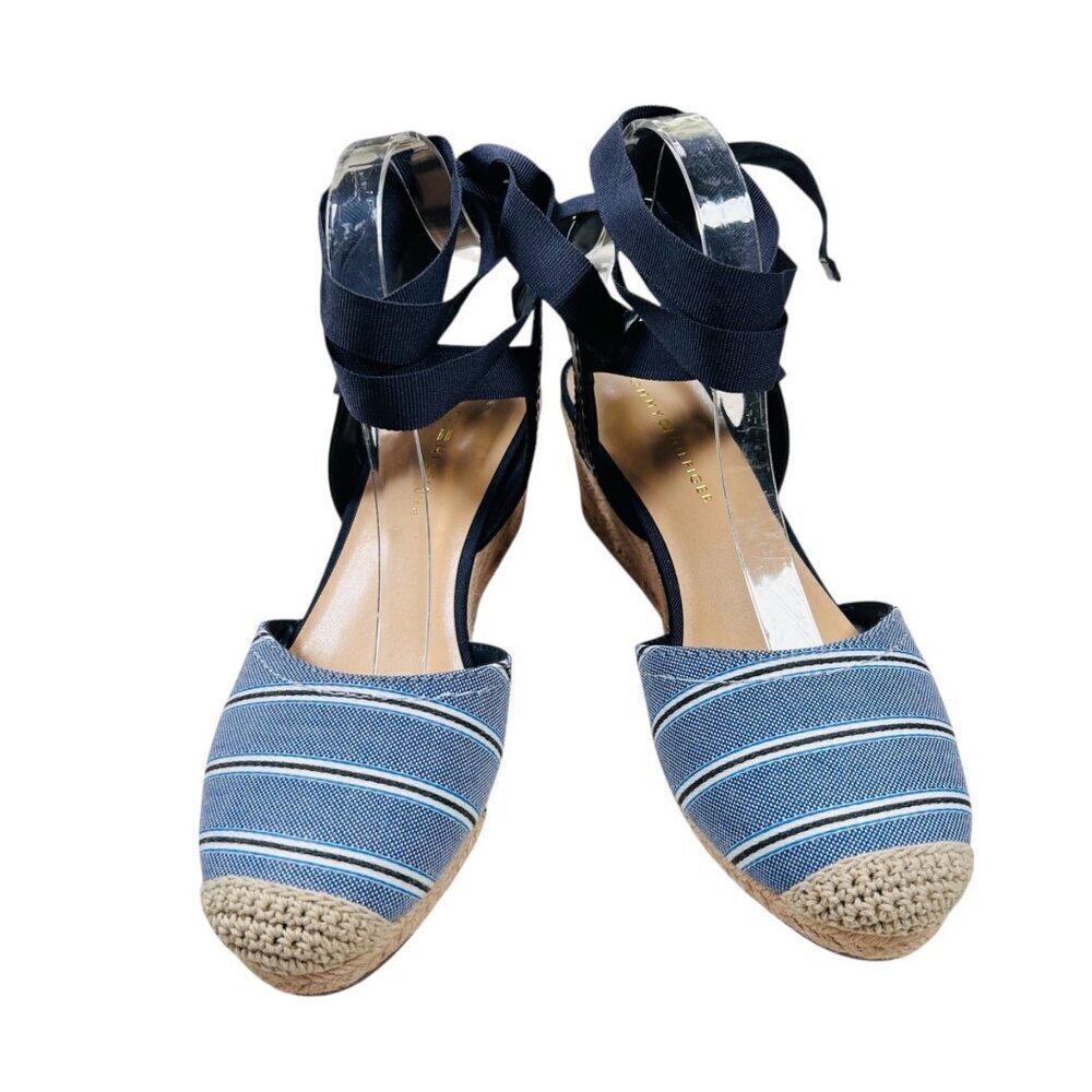 Tommy Hilfiger 8.5 Espadrille Striped Jute Heel Resortwear Coastal Wrap